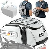 Valkental - 3in1 Fahrradtasche für Gepäckträger - 10L Volumen - Isolierende Gepäckträgertasche mit Rucksackfunktion - Wasserfest & Reflektierend