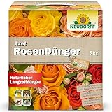 Neudorff Azet RosenDünger – Bio Rosendünger mit 100 Tagen Langzeitwirkung sorgt für langanhaltend farbenfrohe Rosen, Stauden und Blütenpflanzen, 5 kg