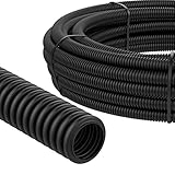 AUPROTEC Wellrohr ungeschlitzt 2 bis 50m / Leerrohr für Erdkabel/Wellrohr UV beständig/Kabelschutzschlauch/Kabelschlauch schwarz - Innendurchmesser 22 mm, Länge 2 m