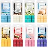 SALKING Sommer Duftwachs Wax Melts für Duftlampe, 100% Sojawachs Raumduft Duftkerze, Wax Melts für Kerzen Wärmer, Kokosnuss, Ananas, Mojito und Vanilleeis Düfte Geschenk Set für Sommerferien, 8 Düfte