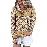 Hoodie Damen, Oversize Pullover Damen Shirt Weiß Damen Basic Longsleeve Hoodie Mit Sprüchen Winter Kapuzenpullover Oversize Pullover Mit Print Hoodie Jacke Damen Shirt 3/4 Arm (Camel, M)