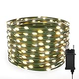 Uping Lichterkette außen 25M 200 LED Lichterkette Weihnachtsbaum Warmweiß 8 Modi Wasserdicht Weihnachtsbeleuchtung Außen Innen Weihnachtsdeko Tannenbaum Garten Balkon