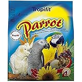Parrot 1kg - Mischung aus Saaten, Trockenfrüchten, Gemüse für große Papageien (z.B. Graupapageien, Kakadus, Aras)