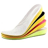 BROWOL Erhöhen Einlegesohle 1.5-3.5cm Fersensporn Deo-Einlegesohle Atmungsaktiv Fersenkapp Ferse -Schutz Einlegesohlen Unsichtbare Erhöhung Pad (L(Erhöhen 3.5cm))