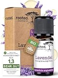 rooted.® BIO Lavendelöl 10ml [100% NATURREIN] - Echter Lavendel - Lavandula angustifolia - Ätherisches Öl für Aromatherapie, Duftlampe, Diffusoren, Raumduft, Duftkerzen und -Seifen