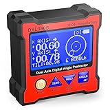 Digitaler Winkelmesser DXL360S Digitaler LCD Winkelmesser mit Gyro + Schwerkraft, Dual-Achsen Level Box Neigungsmesser Digital für die Holzbearbeitung, das Baugewerbe & die Automobilindustrie