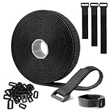 Klettband 5m x 2cm Klettband mit 25 Schnalle Klettverschluss...
