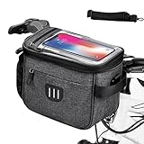 CHENEVER 5L Fahrrad Lenkertasche mit Lenkeradapter, Wasserdicht Fahrradtasche Lenker，Lenkertasche Fahrrad mit Netztasche,Touchscreen,Fahrradkorb Tasche für MTB BMX Cityräder