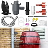 Regenwassersammler für Fallrohre 70-110mm, Fallrohr Regensammler mit Montagezubehör, Regentonnen Verbinder Set Mit 1m Schlauch, Regenwassersammler Fallrohr für Dächer bis 80 m²