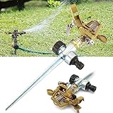 HEZHU 2er Set Rasensprenger Impulsregner Kreisregner Gartenregner Sprinkler Metall