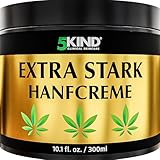 5kind Extra Starke Hanfcreme 300ml - Hochkonzentriertes Hanföl und Arnika-Creme - zur Massage von Gelenken & Muskeln, unterem Rücken, Knien, Nacken & Schultern - Reich an natürlichen Extrakten
