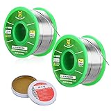 2 x Lötzinn mit Flussmittel Löten Lötdraht Bleifrei Rolle Kolophonium Kern Solder Draht 0,8mm 50g/rollen