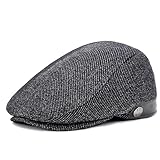 Superora Herren Schiebermütze Barett Cap Baumwolle Unisex Mütze 1920 Stil Herren-Schiebermütze Winter Warme Flat Cap mit Karomuster Baumwollmützen