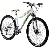 Galano Mountainbike 650B Hardtail Fahrrad MTB GX-27,5 Bike 27,5 Zoll 21 Gang (weiß/grün, 45 cm)