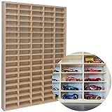KRUZZEL Sammlervitrine Holz zu 80 Fächen 78,5 x 50 x 4,5 cm - Setzkasten Holz für Ihre Sammlung - Organisation Schaukasten für Autos - Matchbox Regal - Spielzeugauto Sufbewahrung 21997