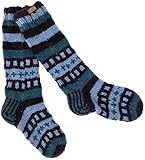 GURU SHOP Handgestrickte Schafwollsocken, Nepal Socken, Blau, Wolle, Size:M (37-39), Socken & Beinstulpen Alternative Bekleidung