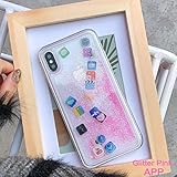 Treibsand Capinha Hülle Für Iphone 11 Max Pro Dynamic Liquid Hard Pc Hülle Für Iphone 7 7Plus 8 6 6S Plus 5 Se X Xr Xs Max Cute App Icon Hülle Capa Für Iphone 8 Liquid Hard Pc Durchsichtige Handyhülle Für Iphone 7 App Glitter Pink