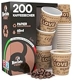 Eurocali 200 Espresso Pappbecher 65ml Biologisch Abbaubare...