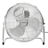 Arebos Bodenventilator Ø36 cm | Windmaschine Retro Stil | Ventilator | 3 Geschwindigkeitsstufen | hoher Luftdurchsatz | 100° einstellbarer Neigungswinkel | Chrom