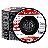 Okeno Select 10 Stück Fächerscheibe 125 Korn 40, Fächerscheiben 125mm, Fächerschleifscheibe, T29 Schneiden Schleifscheiben, Lamellenscheiben, Fächerscheibe für Metall Holz Stahl Schnelles Präzises