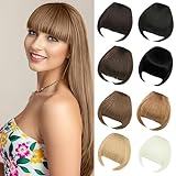 Luxiremi Clip in Pony Haarverlängerungen Schwärzestes Braun Face Pony Clip in Fringe Bangs Extension Dick Fake Clip Pony Haarteile für Damen Frauen