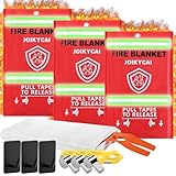 JOIKYCAI Feuerlöschdecke mit Schlaufen, für Büro, Küche, Sicherheit, Zuhause, zur Wandmontage, Notfall-Feuerdecke, 3