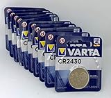 VARTA Lithium-Knopfzellen Electronics CR2430, 3 Volt, 10 Stück