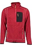 OS Trachten Orbis Herren Fleecejacke Strickfleecejacke Freizeitjacke mit Stehkragen hochgeschlossen Nucku, Größe:S, Farbe:hochrot