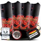 4 x Wilhelm Pfefferspray 40 ml Tierabwehr Selbstverteidigung CS KO Spray hochdosiert (ca. 2 Mio. Scoville) effektives Verteidigungsspray