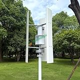800W Windkraftanlage Vertikal 12V 24V 48V Windgenerator mit Laderegler 3 Klingen Windturbine für Heimgebrauch Garten Boote Hütten Windräder (48V mit regler)