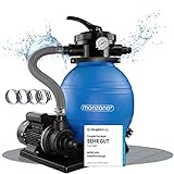 Monzana® Sandfilteranlage Pool Selbstansaugend 10.200L/h 400 Watt 2in1 Adapter Ø32mm - 38mm 7Wege Ventil Sandfilterpumpe Poolfilter Wasser Filteranlage