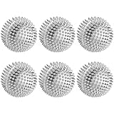 6 Stücke Igelball, Igelball weich, Massageball Triggerpunkt Gymnastikball Massagebälle, Für Stress Relief oder Massage Rücken Beine Füße Rücken Hände, 32 mm Durchmesser(Silber)