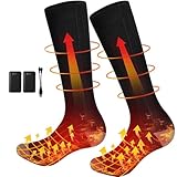 XIAXIA Beheizte Socken Herren Damen Beheizbare Socken mit Wiederaufladbare Batterie- Heizsocken Elektrische,Warme Socken Fusswärmer für Camping Angeln Radfahren Skifahren-4000mAh(36-44EU)