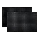 BARsics PVC-Bar-Service-Matte für Cocktail-Barkeeper, 45,7 x 30,5 cm, Schwarz, 2 Stück