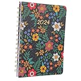 Sewroro Floral Spiral Planer Lehrerkalender Wochenplaner Academischer Organizer Leicht Tragbar für Büro Schule und Zuhause