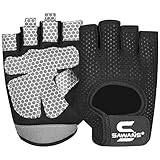 Fitness-Handschuhe für Männer und Frauen, Gewichtheben, Fitness-Handschuhe, atmungsaktiv, Damen-Handschuhe, Training, rutschfest, Silikon, gepolsterte Handfläche, Mikrofaser (Small, Black)