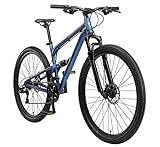 BIKESTAR Fully Aluminium Mountainbike Shimano 21 Gang Schaltung, Scheibenbremse 29 Zoll Reifen | 17.5 Zoll Rahmen Alu MTB Vollgefedert | Blau