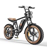 HillMiles MileZoom1 Elektrofahrrad Für Erwachsene Mit Abnehmbarem 832Wh Akku, Max Reichweite 130 km,Höchstgeschwindigkeit 25 km/h, 20 * 4.0 Fat Reifen, 7-Gang vollgefedertem E-Bike Für Jedes Gelände