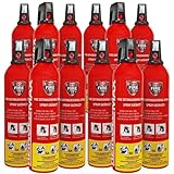 notlok Safety Work - 12x 750g Feuerlöschspray ohne Fluor | Hautfreundlicher Feuerlöscher Schaum für Brände A F & E bis 1000 V | Mini Feuerlöscher Auto - Feuerlöscher Haushalt, Auto Feuerlöscher Klein