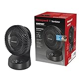 Honeywell QuietSet Oszillierender Tischventilator in Schwarz – Ventilator für einzelne Benutzer und kleine Räume mit leisem Betrieb und 5 Leistungs- und Geräuschstufen: HTF337BE, HTF337BE4