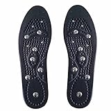 ALREMO HUANGXING - Massieren Einlegesohle Akupressur, Schmerzlinderung Fußmassage Schuhkissen Fußtherapie Reflexzonenmassage, Fußmassagegerät Schuhkissen Fußtherapie (Color : Black, Size : L)