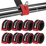 Realure 8 Stück Angeln Rutenband Elastisches Angelrute Gürtel Band Klettband Gurt Elastisches Klettband Ruten Klettband Klettband Gurt Ruten Bänder Klettbänder Mit Schnalle für Angelruten Rot