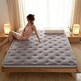 Plüschige Japanische Futonmatratze Gepolsterte Bodenmatratze Japanische Bettrolle Schlafunterlage Tatami-Bodenmatte Wintermatratzenauflage Einzelbett Doppeltes Einzelbett,White 5cm,180x200cm