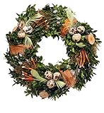 CREAFLOR HOME Osterkranz mit frischem Buchs Wachteleiern und Federn D. 30cm