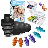 Silikon-Ohrstöpsel zum Schlafen, Geräuschunterdrückung, 10 Paar, wiederverwendbare Ohrstöpsel zum Schlafen, Konzert, Schnarchen, Reisen, Arbeit, 10 Farben, 33 dB SNR