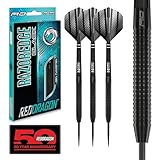 RED DRAGON Razor Edge Black Dartpfeile Tungsten Profi Steel Darts mit Flights und Schäfte (26, Gramm)