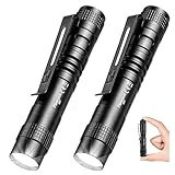 flintronic Taschenlampe LED Mini, 2 Stück LED Taschenlampe, 200 Lumens LED Pen Light, Wasserdicht Taschenlampe Stift Licht für Camping/Wandern/Haushalt, 1*AAA-Batterien(nicht enthalten)