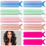 Lockenwickler Klein, 10 Stück Haarwickler Haare mit Klammern Selbsthaftend Haftwickler Locken Set DIY Styling Tool Haarspange für Lange Mittelgroße Kurze Haare (5 Farben)