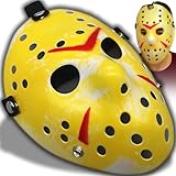 Retoo Jason Mask, Horror-Hockey-Maske für Halloween, Halloween-Kostüm, Jason Maske Cosplay Party Erwachsene, Maske Hockey Festival Maske Mann Frau Kinder, Horror Masken Freitag der 13 Eishockey Horror