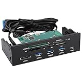Ejoyous Interner 5,25-Zoll-Kartenleser, USB 3.0-Schnittstelle, Multifunktions-Dashboard mit 6 Kartensteckplätzen, eSATA- und USB 3.1-Anschluss für die Verwendung mit Desktop-PCs